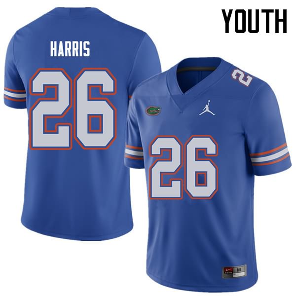 Youth NCAA Florida Gators Marcell Harris #26 Stitched Authentic Jordan Brand Royal College Football Jersey ETF8265UK